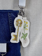 Cowslip Primrose “Faith” Talisman – Free Motion Embroidered Patch / Bag Charm image 0