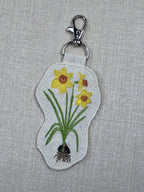 Daffodil Narcissus “Self Love” Talisman – Free Motion Embroidered Patch / Bag Charm image