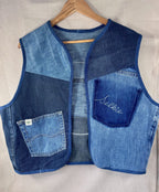 Selkie “Seal – Freedom” Wearable Art – Upcycled oversized denim Gilet image 6