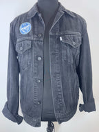 Cormorant “Defiance” Wearable Art – Upcycled oversized black denim jacket image 4