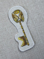 Cowslip Primrose “Faith” Talisman – Free Motion Embroidered Patch / Bag Charm image