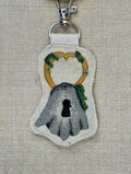 Selkie “Seal Padlock - Wedlock” Talisman – Free Motion Embroidered Patch / Bag Charm image 6