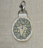 Selkie “Searching - Compass Shell” Talisman – Free Motion Embroidered Patch / Bag Charm image 4