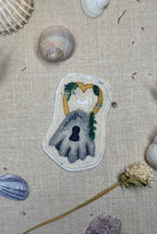 Selkie “Seal Padlock - Wedlock” Talisman – Free Motion Embroidered Patch / Bag Charm image 7