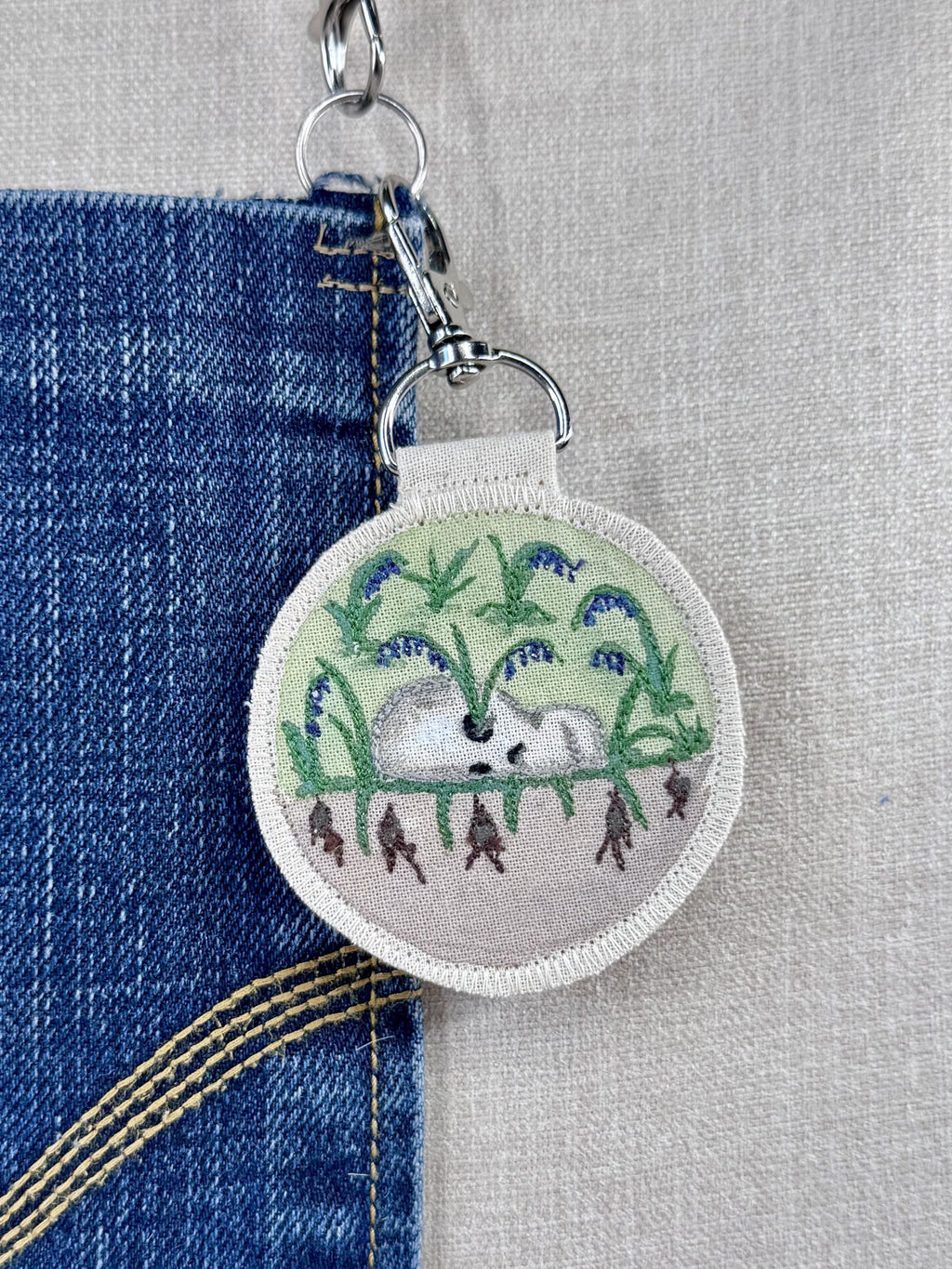 Bluebell “Magic” Talisman – Free Motion Embroidered Patch / Bag Charm image 9