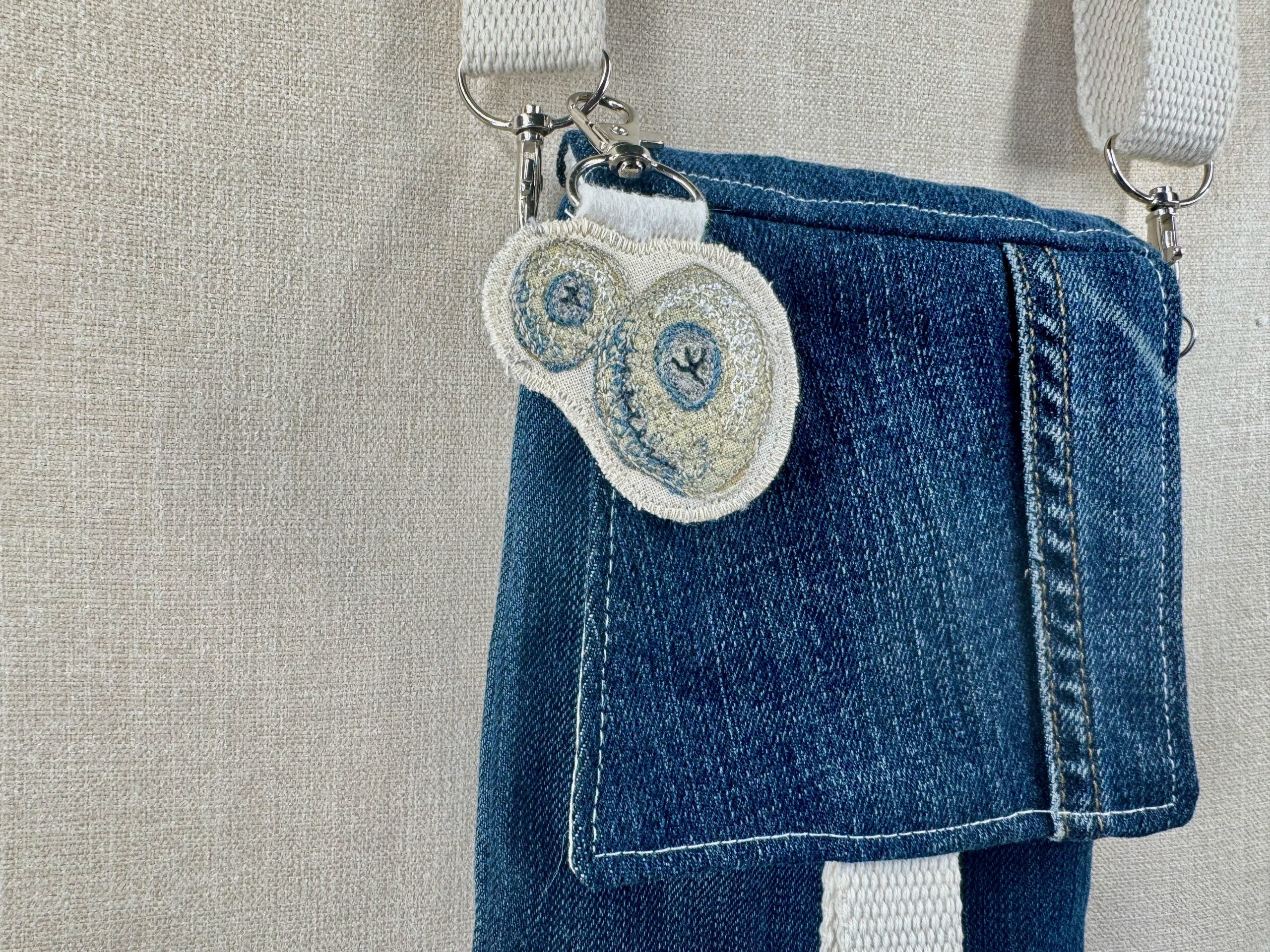 Selkie “Time Passing - Barnacles” Talisman – Free Motion Embroidered Patch / Bag Charm image 2