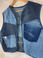 Selkie “Seal – Freedom” Wearable Art – Upcycled oversized denim Gilet image 7