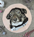 Custom Pet Portrait Commission — Free Motion Embroidered Dog, Cat & Horse Wearable Art image 1