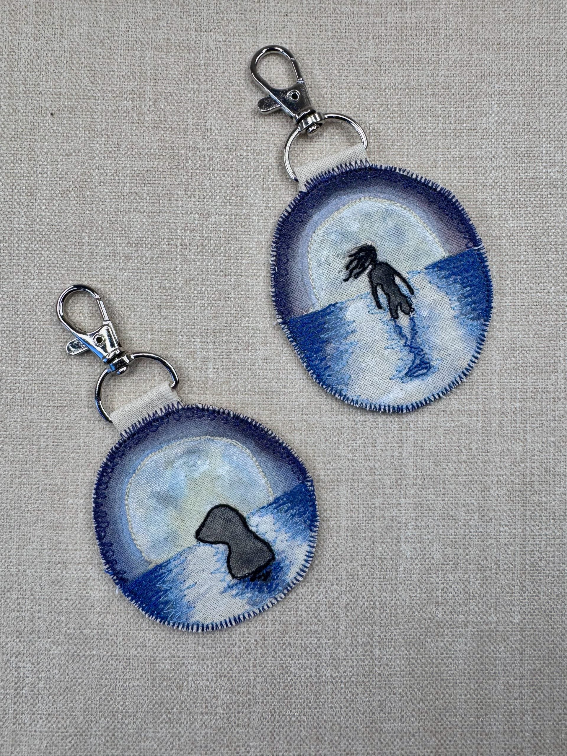 Selkie “Shapeshift” Talisman – Free Motion Embroidered Patch / Bag Charm image 6