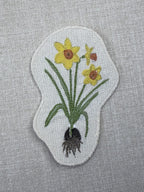 Daffodil Narcissus “Self Love” Talisman – Free Motion Embroidered Patch / Bag Charm image