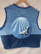 Selkie “Seal – Freedom” Wearable Art – Upcycled oversized denim Gilet image 1