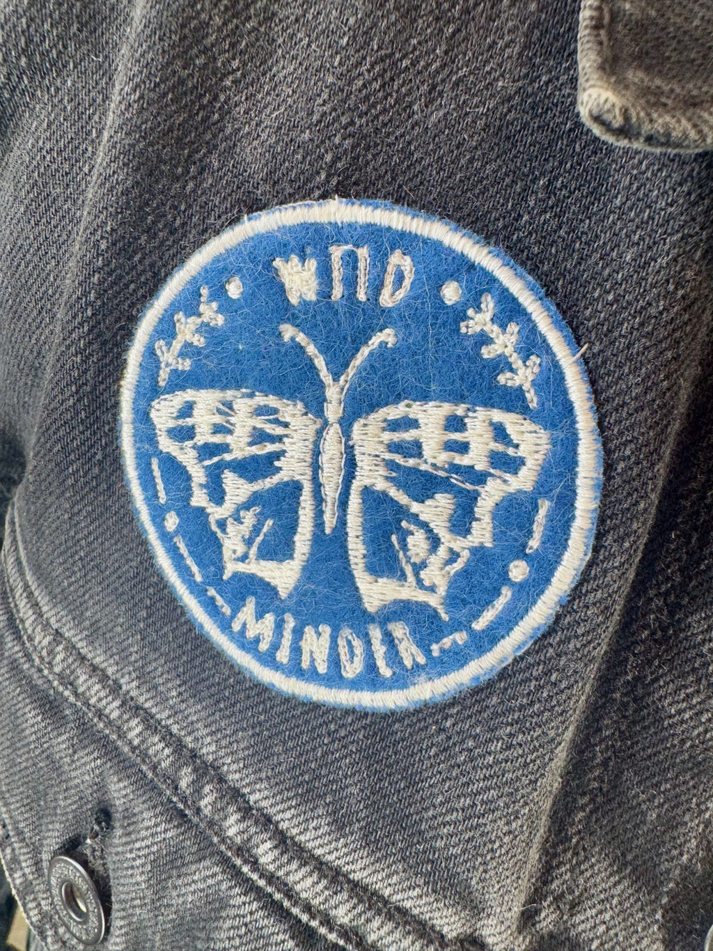 Cormorant “Defiance” Wearable Art – Upcycled oversized black denim jacket image 5