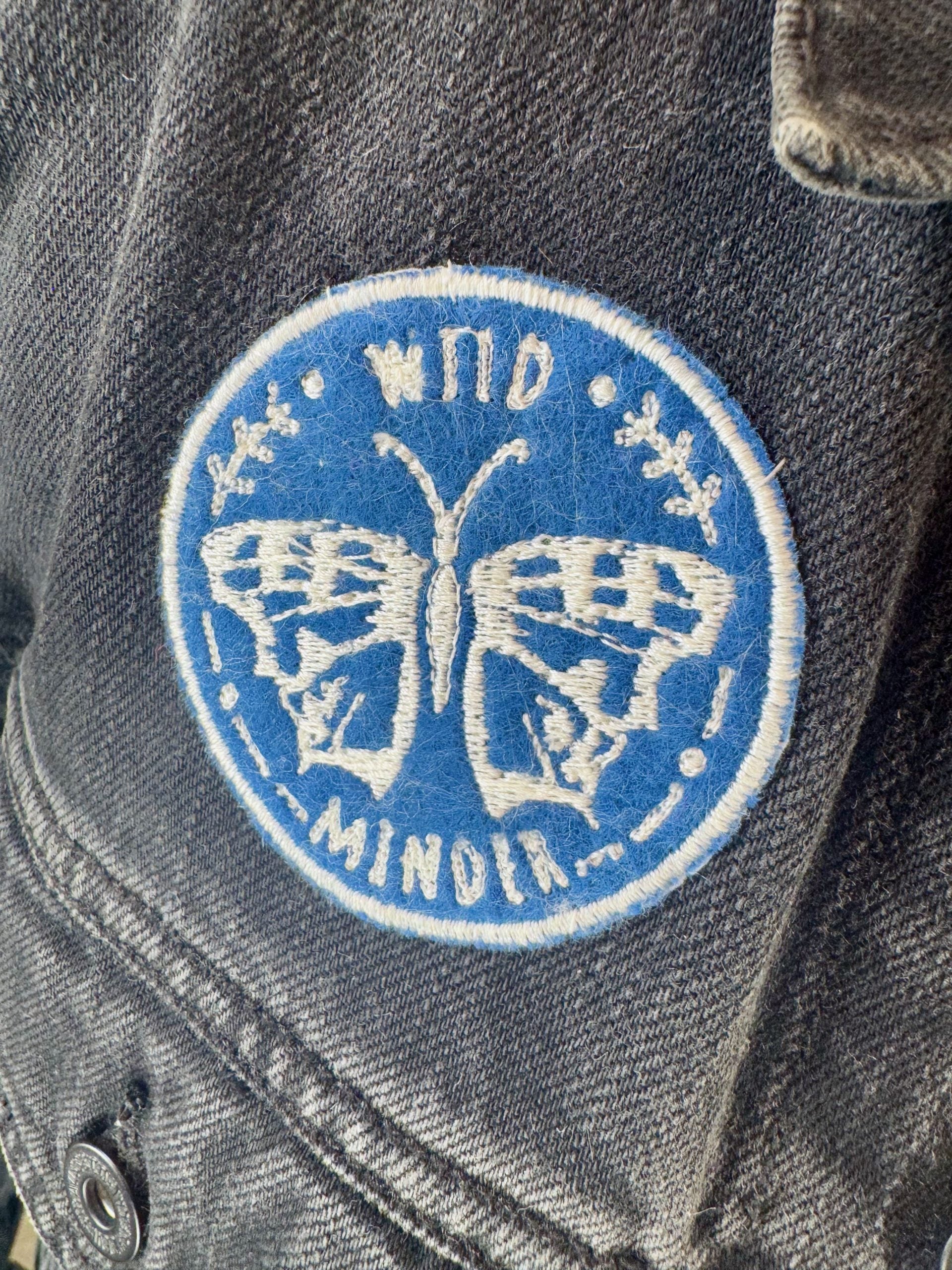 Cormorant “Defiance” Wearable Art – Upcycled oversized black denim jacket image 5