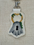 Selkie “Seal Padlock - Wedlock” Talisman – Free Motion Embroidered Patch / Bag Charm - Bag Charm image