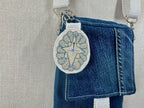 Selkie “Searching - Compass Shell” Talisman – Free Motion Embroidered Patch / Bag Charm image 3