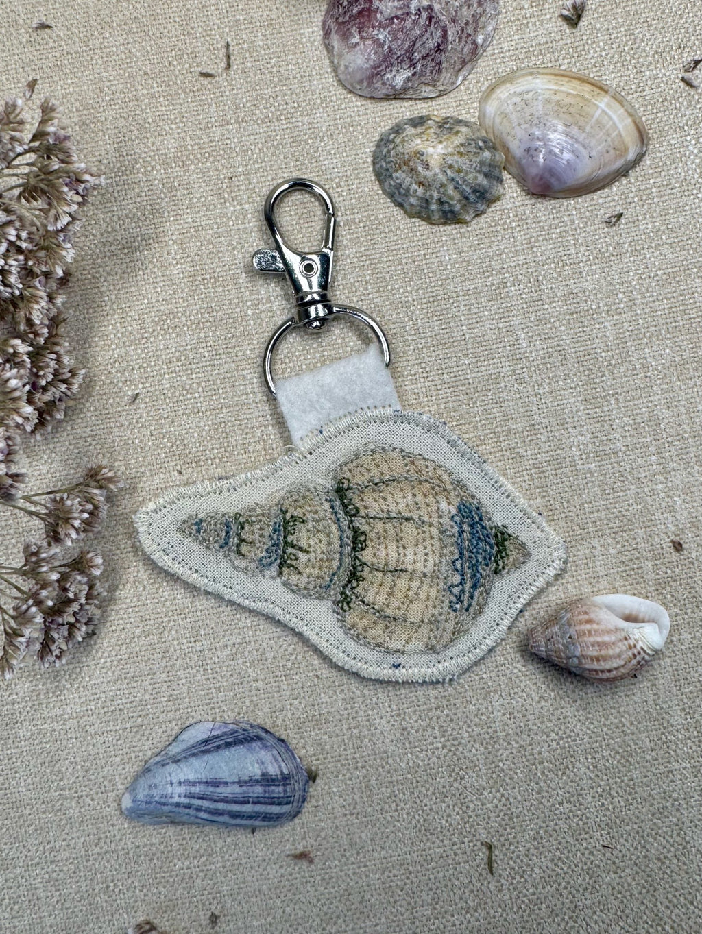Selkie “The Reminders - Shell” Talismans – Free Motion Embroidered Patch / Bag Charm image 2