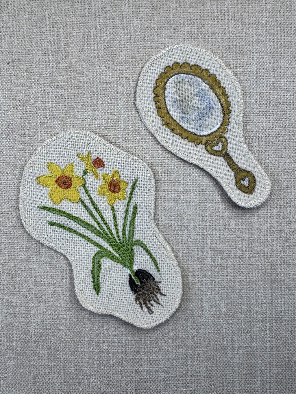 Daffodil Narcissus “Self Love” Talisman – Free Motion Embroidered Patch / Bag Charm image 9