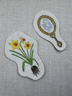 Daffodil Narcissus “Self Love” Talisman – Free Motion Embroidered Patch / Bag Charm image 9