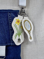 Daffodil Narcissus “Self Love” Talisman – Free Motion Embroidered Patch / Bag Charm image 0