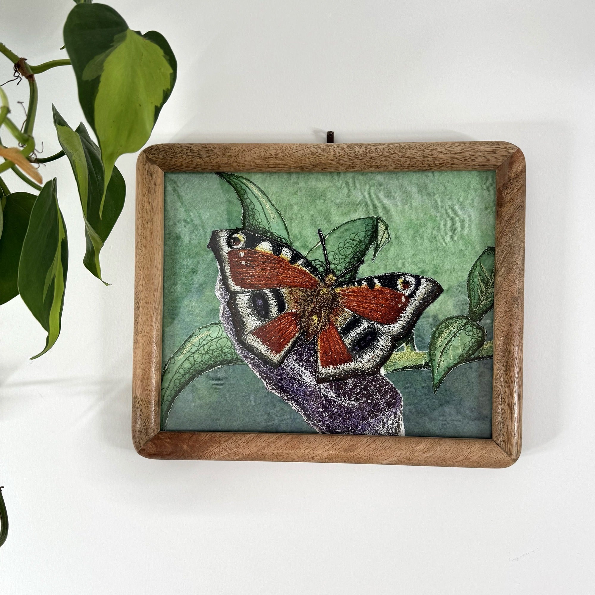 Peacock Butterfly Embroidery Print - "Protection" image 3