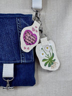 Daisy “He Loves Me, He Loves Me Not” Talisman – Free Motion Embroidered Patch / Bag Charm image 0