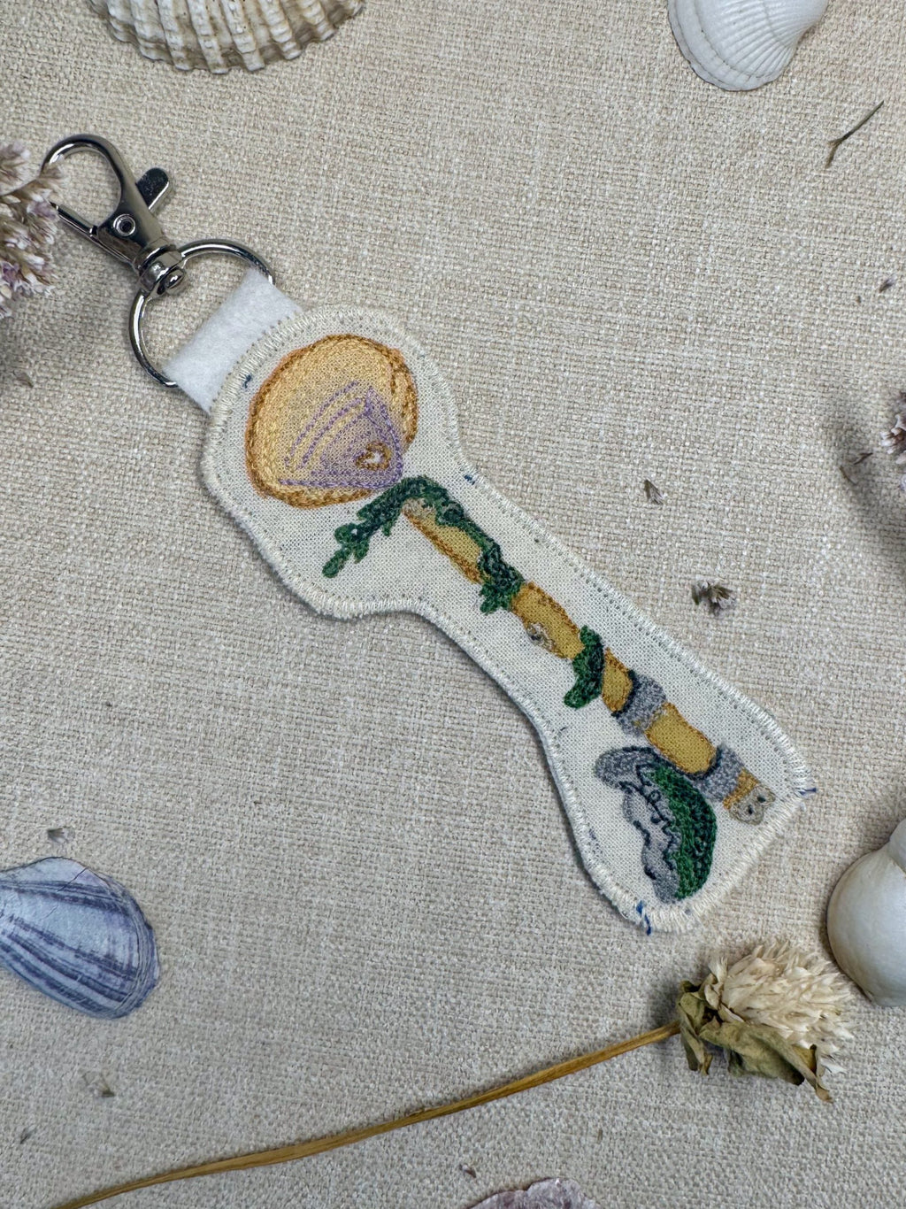 Selkie “Seal Key - True Nature Unlocked” Talisman – Free Motion Embroidered Patch / Bag Charm - Bag Charm image