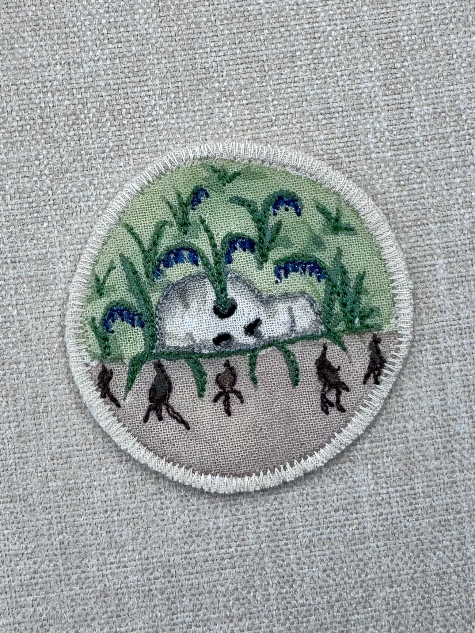 Bluebell “Magic” Talisman – Free Motion Embroidered Patch / Bag Charm image