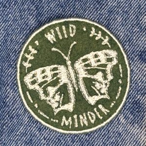 Wild Minder Logo Iron On or Sew On Green Woold Felt Patch with Organic Cotton Thread