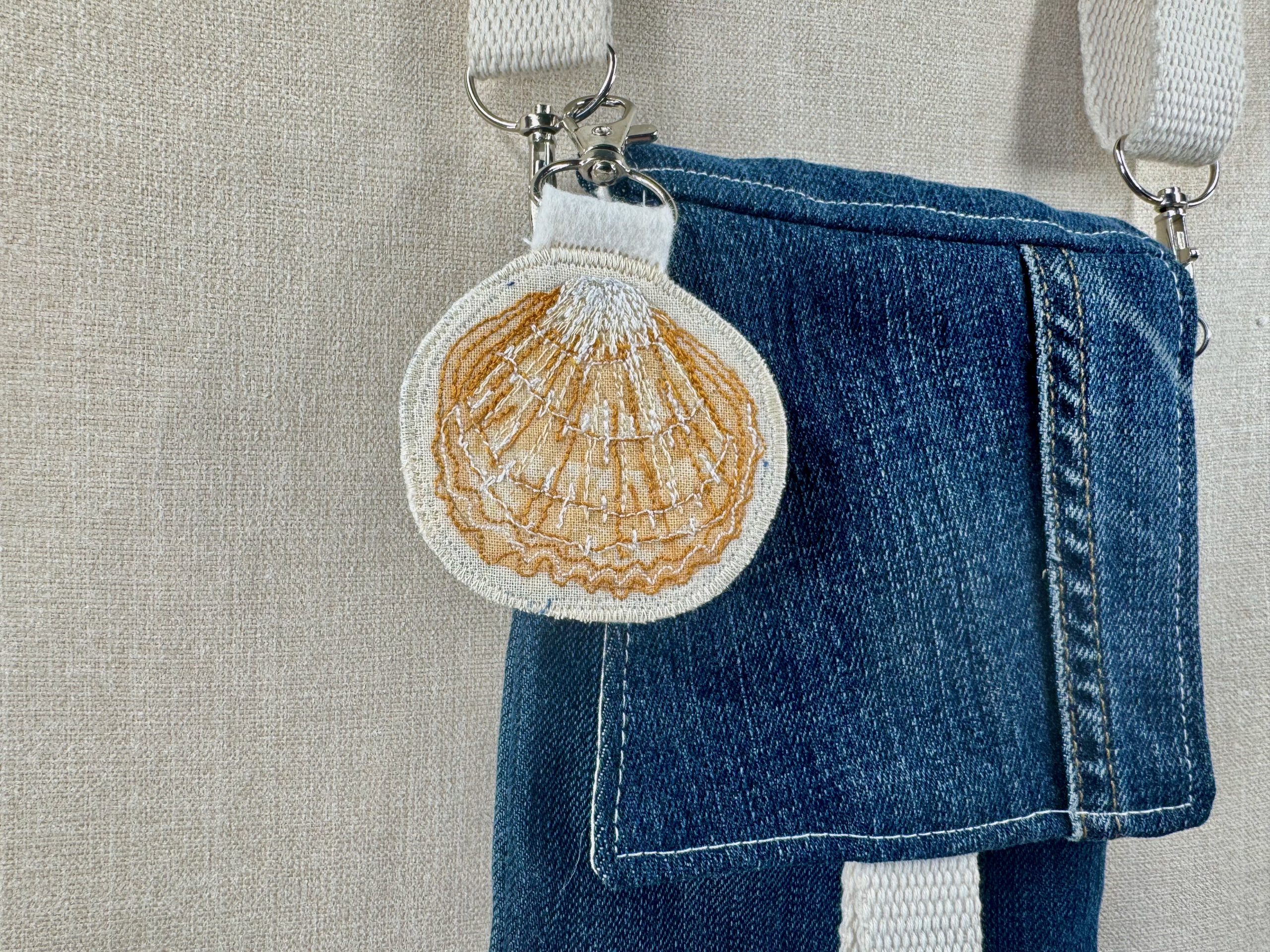 Selkie “The Reminders - Shell” Talismans – Free Motion Embroidered Patch / Bag Charm - Image 5