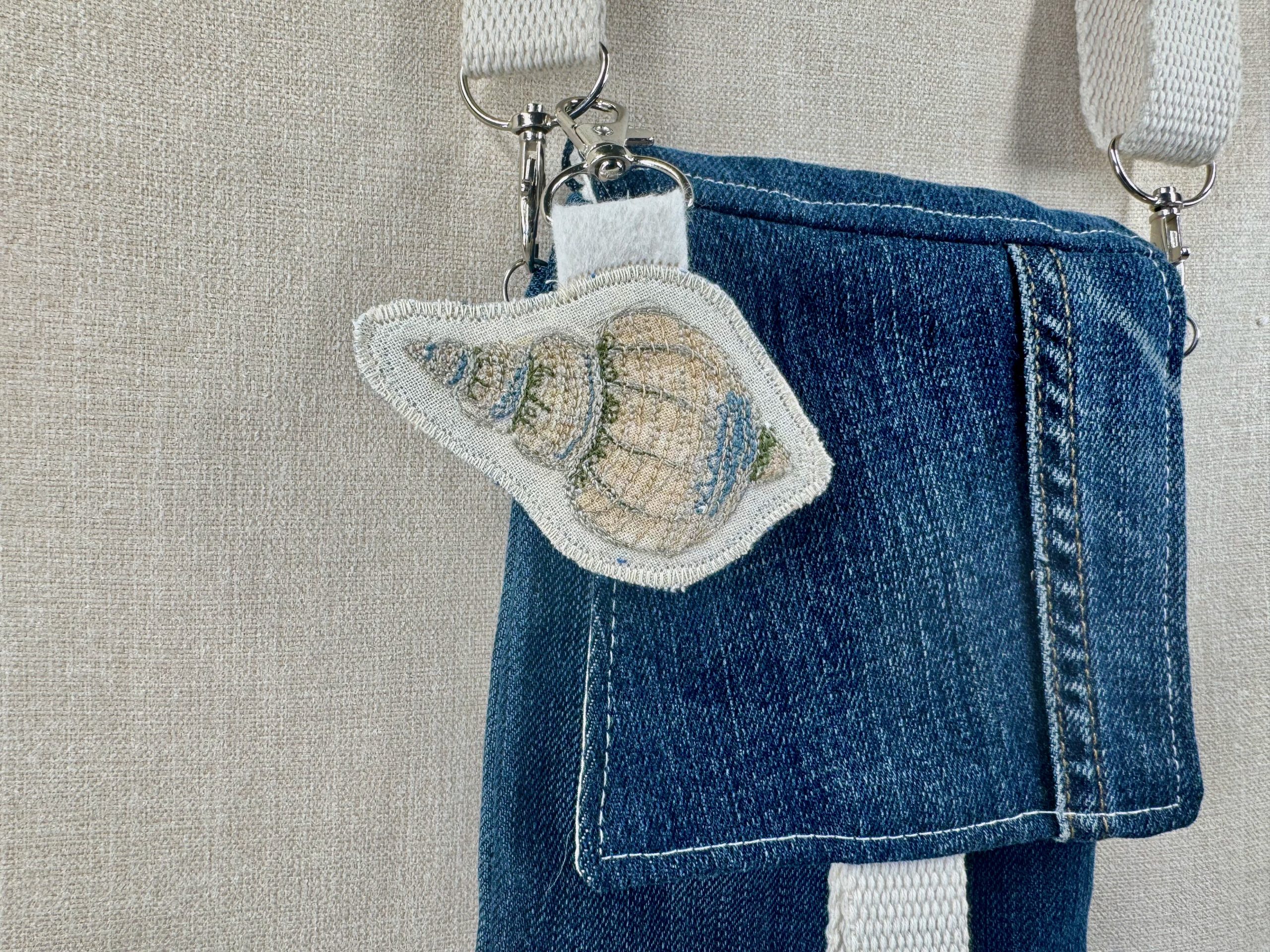 Selkie “The Reminders - Shell” Talismans – Free Motion Embroidered Patch / Bag Charm - Image 6