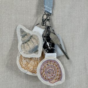 Selkie “The Reminders - Shell” Talismans – Free Motion Embroidered Patch / Bag Charm