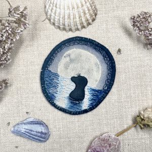 Selkie “True Nature” Talisman – Free Motion Embroidered Patch / Bag Charm