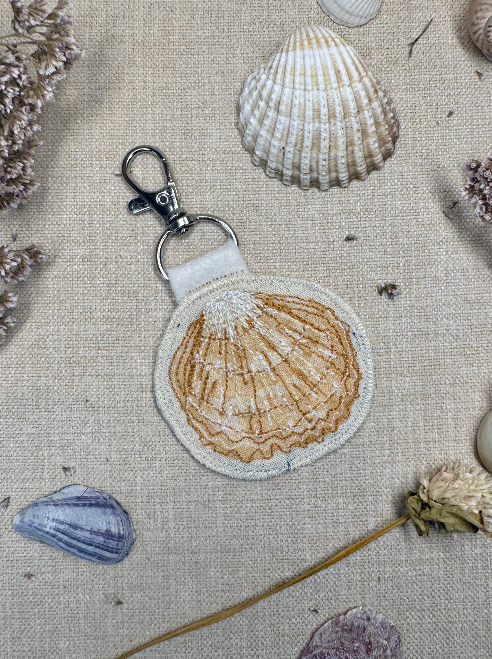 Selkie “The Reminders - Shell” Talismans – Free Motion Embroidered Patch / Bag Charm - Image 2