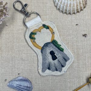 Selkie “Seal Padlock - Wedlock” Talisman – Free Motion Embroidered Patch / Bag Charm