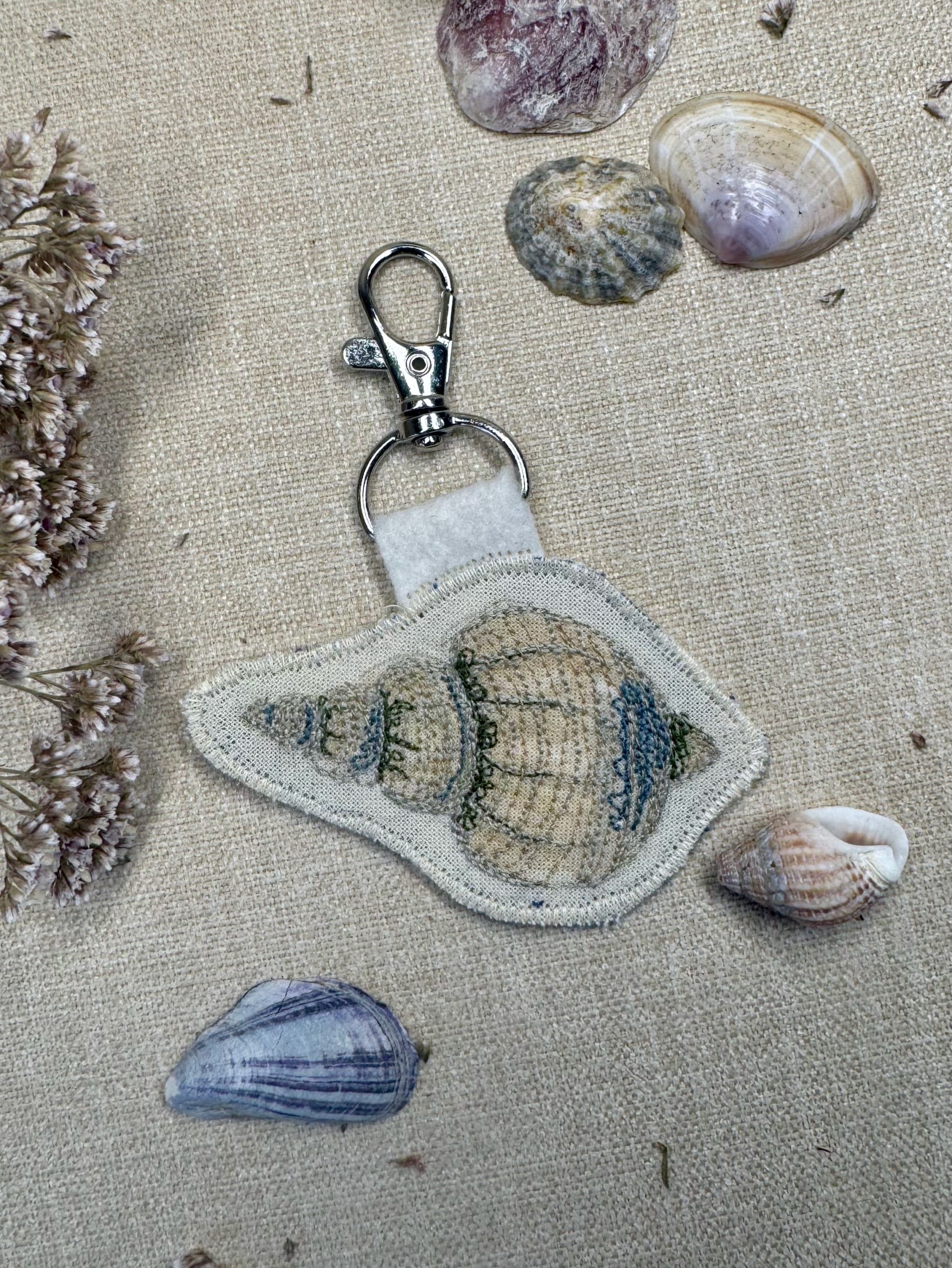 Selkie “The Reminders - Shell” Talismans – Free Motion Embroidered Patch / Bag Charm - Image 3