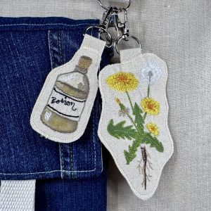Dandelion “Healing” Talisman – Free Motion Embroidered Patch / Bag Charm