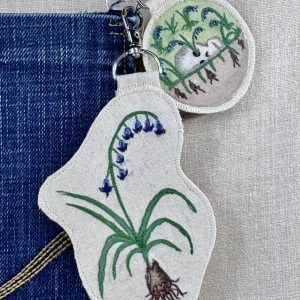 Bluebell “Magic” Talisman – Free Motion Embroidered Patch / Bag Charm