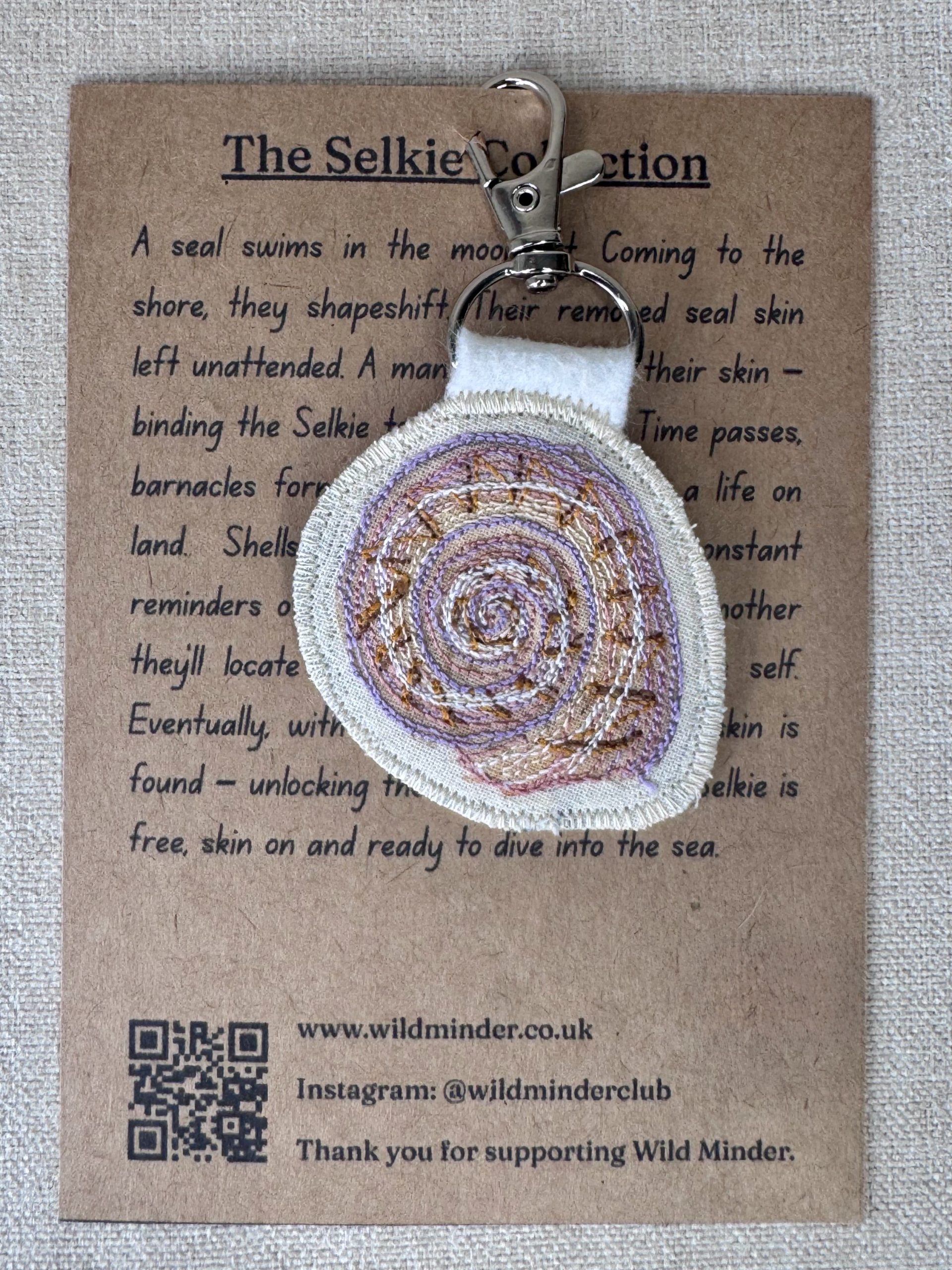 Selkie “The Reminders - Shell” Talismans – Free Motion Embroidered Patch / Bag Charm - Image 10
