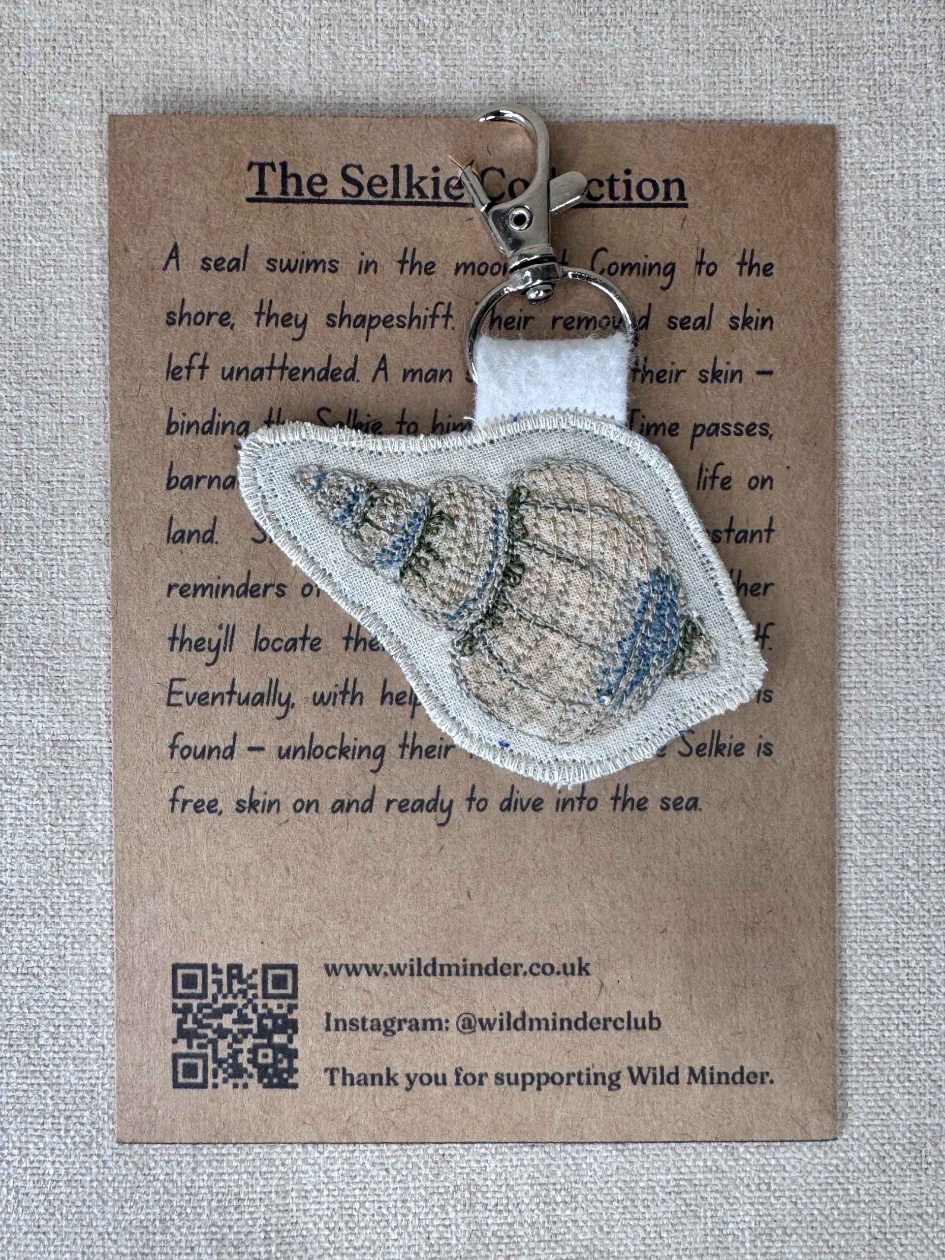 Selkie “The Reminders - Shell” Talismans – Free Motion Embroidered Patch / Bag Charm - Image 9