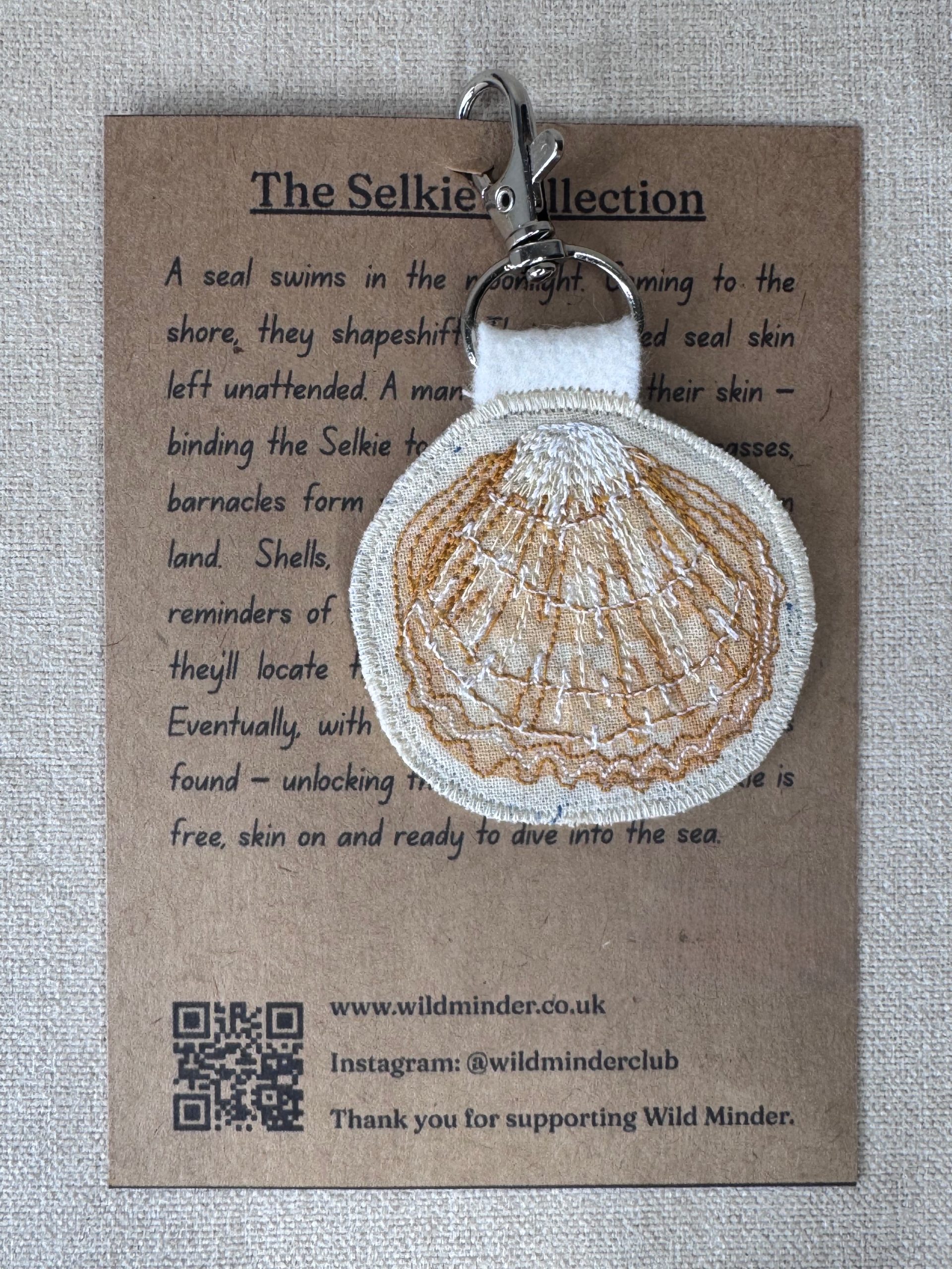 Selkie “The Reminders - Shell” Talismans – Free Motion Embroidered Patch / Bag Charm - Image 8