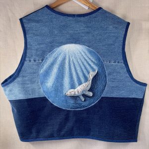 Selkie “Seal – Freedom” Wearable Art – Upcycled oversized denim Gilet