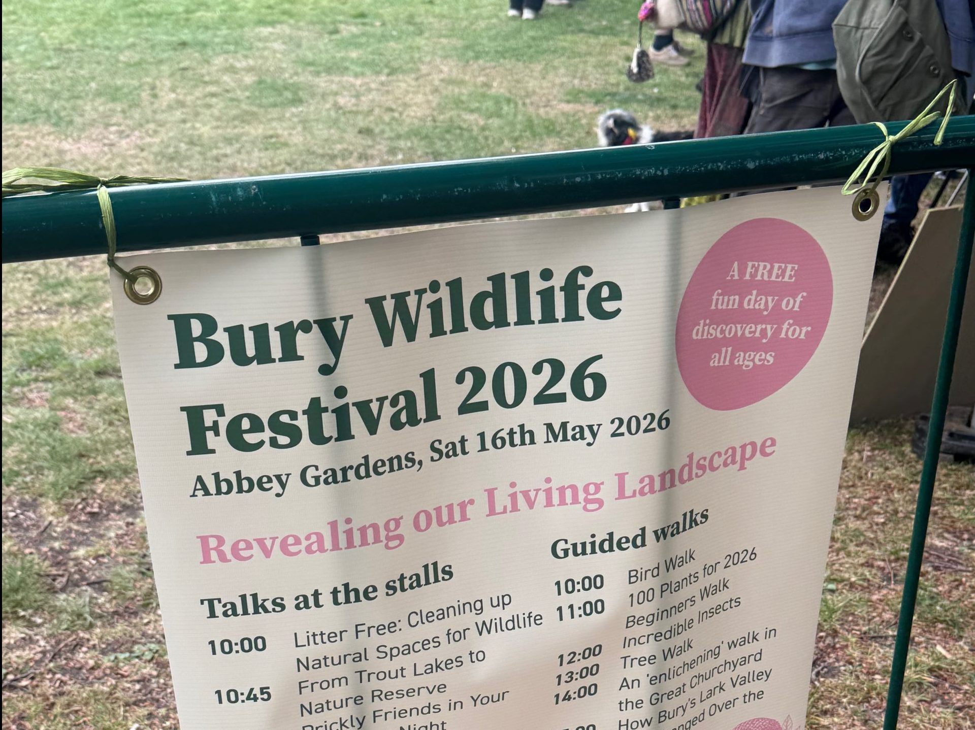 A photo of the agenda for the Bury Wildlife Festival 2026