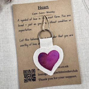 A photo of the Heart Talisman Key Ring with it's backing card