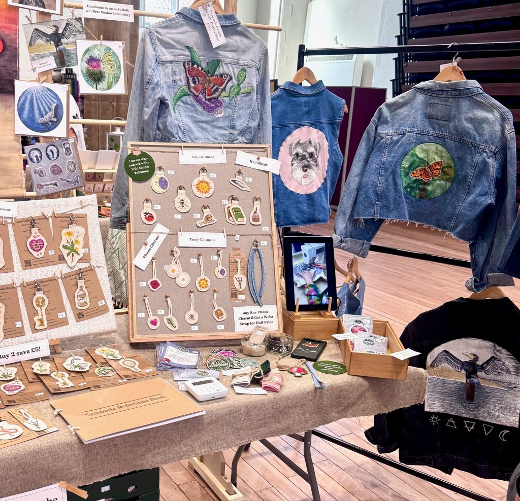 An image showing the market stall set up for Wild Minder in a indoors market